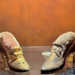 Antique Brass Shoe Shaped Pincushions 