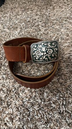 Vintage leather belt w buckle