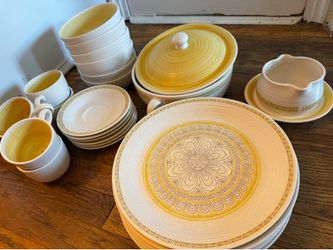 Vintage Franciscan Hacienda Gold Dinnerware Set (25 Pcs) - Mid-Century Modern