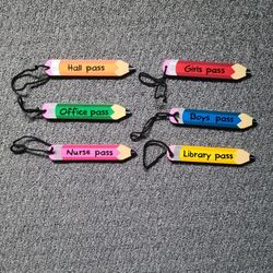 Teacher Supplies: Wooden Hall Passes