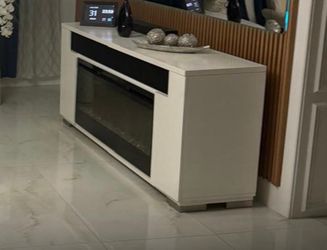 ✨ Consola decorativa moderna con chimenea eléctrica ✨