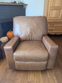 Brown Leather Rocker Recliner Chair