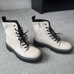 Off White And Black Boots