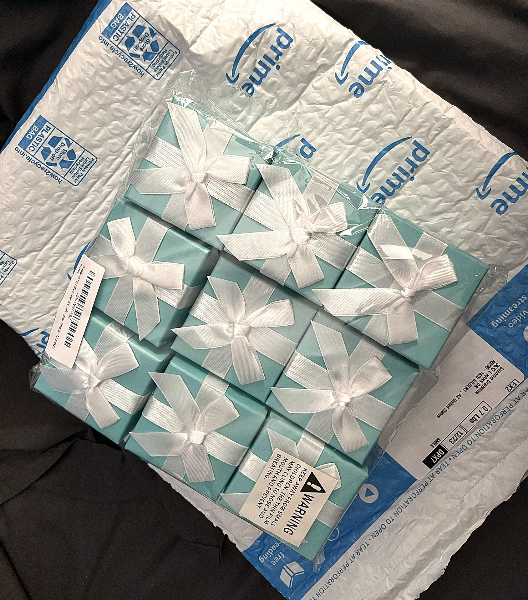 Small Egg Shell Ring Size Gift Boxes W/white Bow