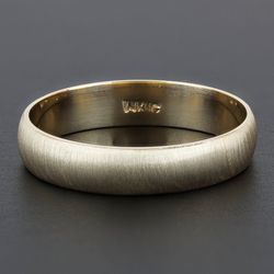  14k Yellow Gold Brushed Wedding Band Ring