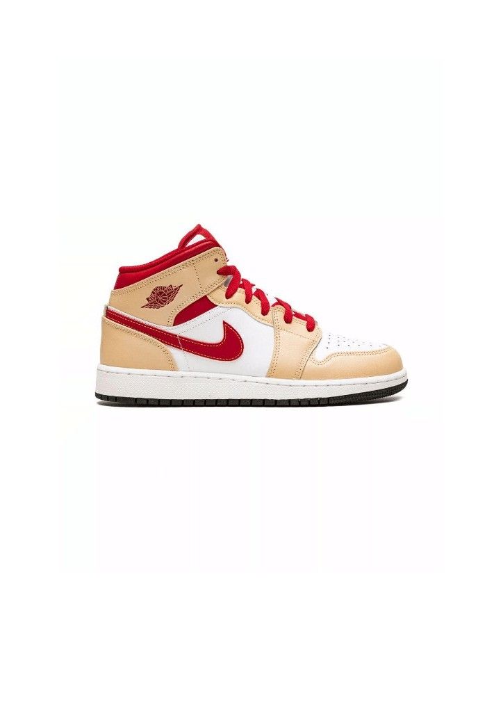 NEW SIZE 10- MEN'S JORDAN 1 MID LIGHT CURRY CARDINAL