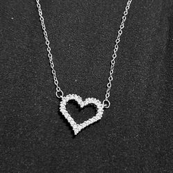 Sterling Silver Small Signature Heart Necklace 