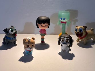 Disney Junior Puppy Dog Pals Figure Lot of 6 – Bingo, Rolly, Chloe, Keia, Lollie & Snack Machine