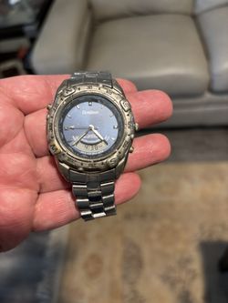 Armitron Rare Vintage Blue Dial And Dual Time Analog/Digital Alarm 