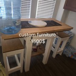 Breakfast Nook/kitchen Island W Bar Stools