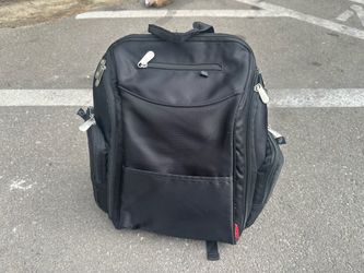 Black Multi-Pocket Travel Backpack