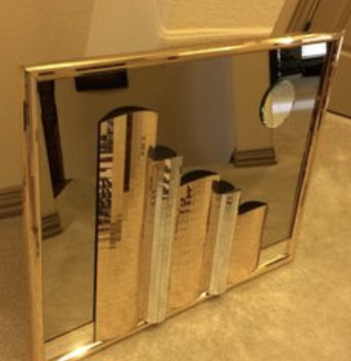 Large City Skyline Mirrored Picture 36 X 28 Gold Frame Stunning!