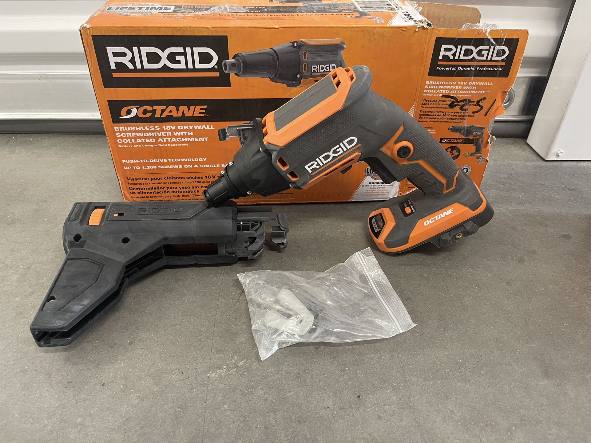 Ridgid Brushless Cordless Drywall Gun W/collated Attachment for Sale in