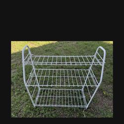 Three tier metal plant rack