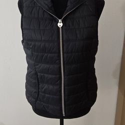 Guess Black Puffer Vest Coat Size Medium