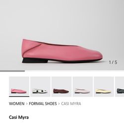 Pink Leather Ballerinas for Women - Camper