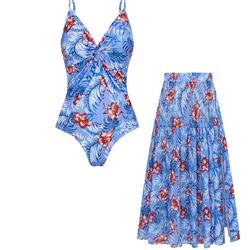 GRACE KARIN Women's One Piece Swimsuits with Cover Up Skirt Tummy Control V N...