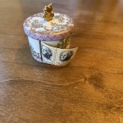 Beautiful Hand painted Glass Stamp Dispenser