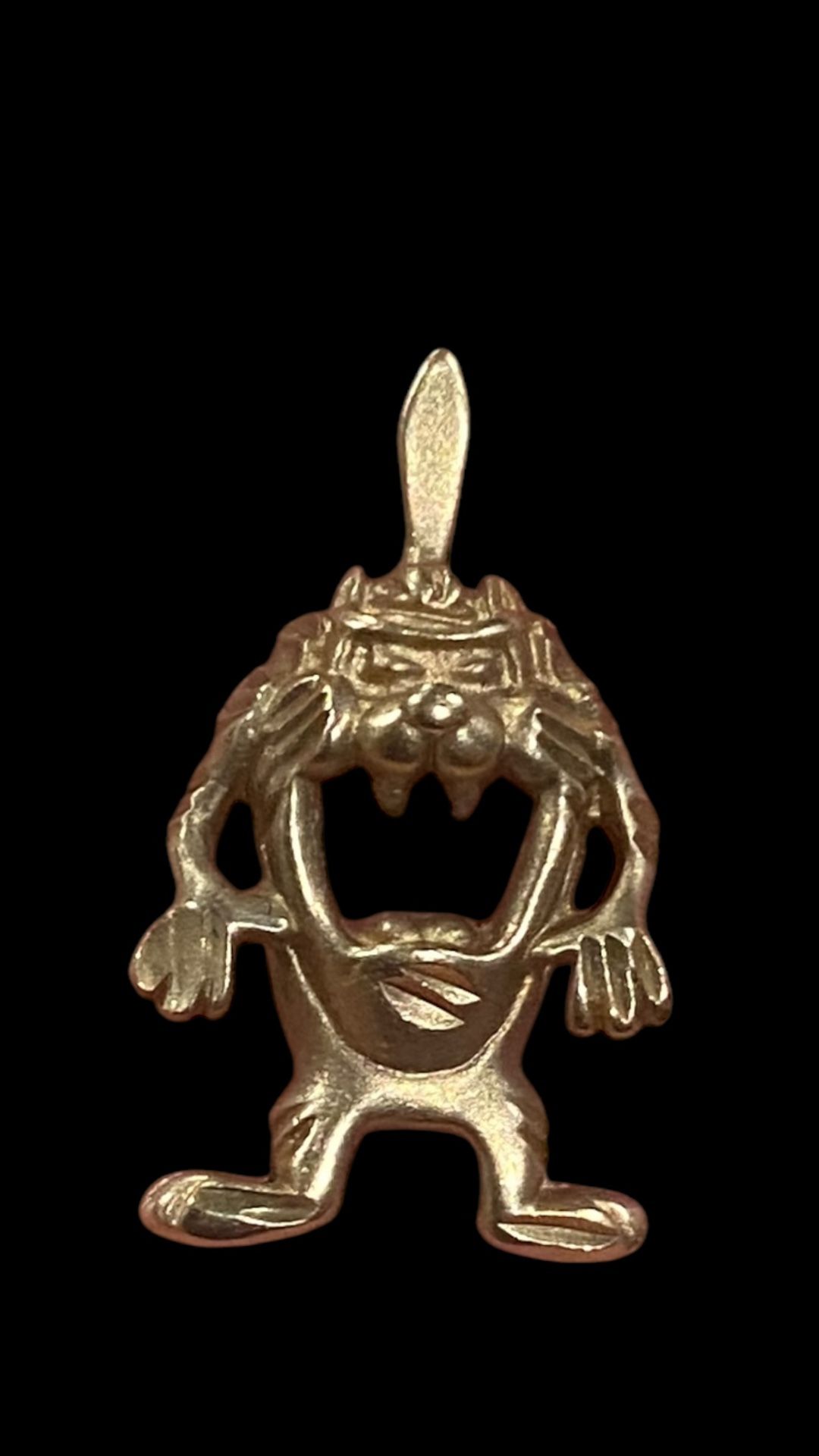1900 14 Karat Yellow  Gold TAZ Tasmanian Devil Warner Brothers Looney Tunes Vintage Charm