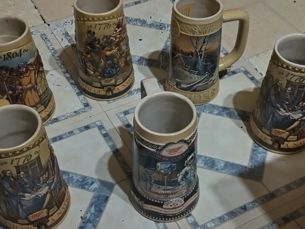 Budweiser and Miller Genuine Draft Collectors Edition and Holiday Stein Collection