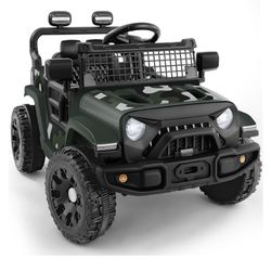 ELEMARA Ride On Car, Bluetooth Ride on Toys for Toddlers, 12V Kids Battery Powered Vehicles w/Remote, 3.5 mph Motorized Off-Road Truck, Electric Car f