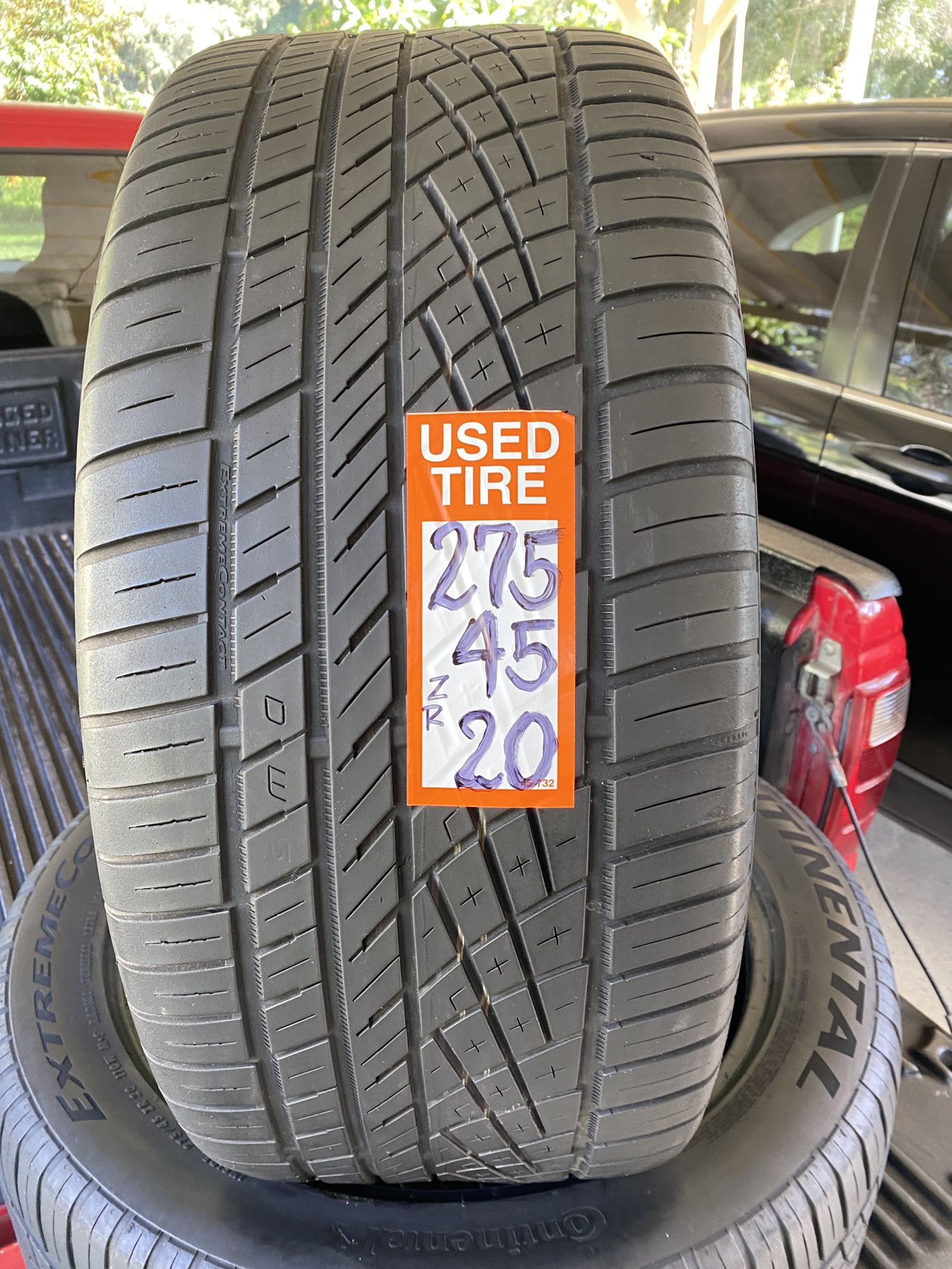 275-45-20 Pair 2 Tires Continental 75%life  Late 2017