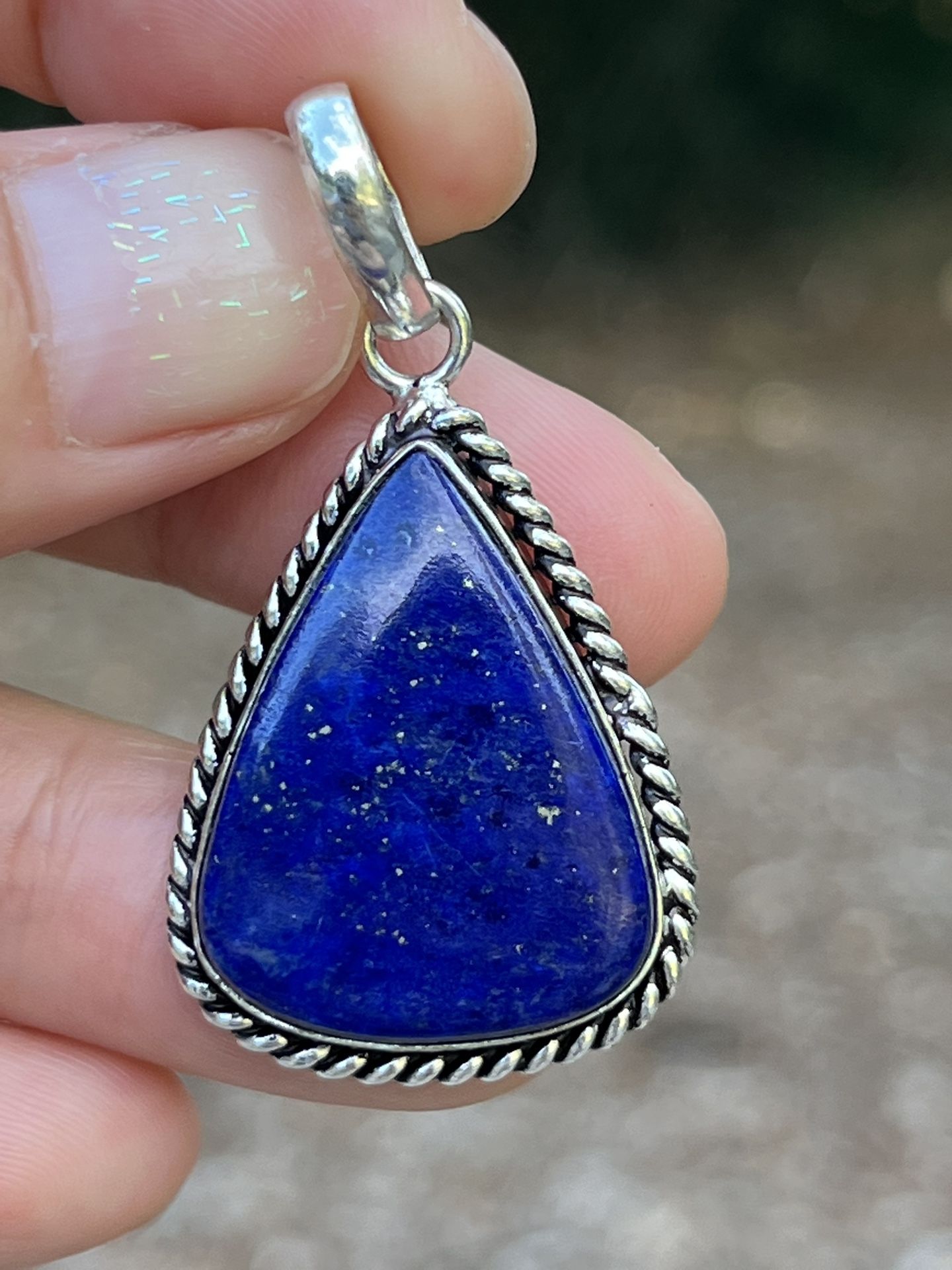 925 Silver Overlay Lapis Lazuli Pendant 