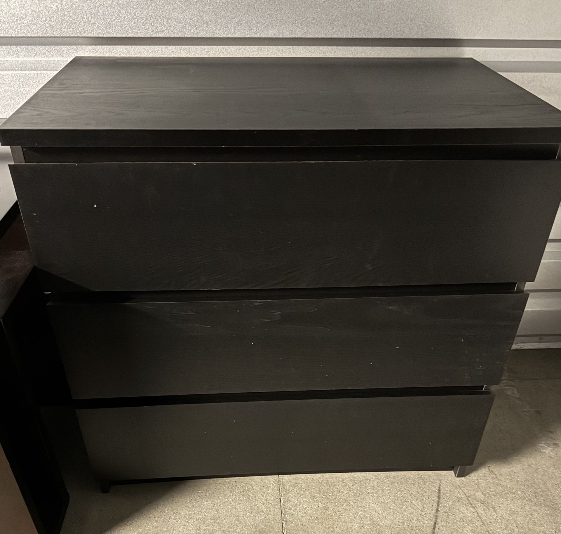 IKEA Malm 3 Drawer Dresser, Black Brown