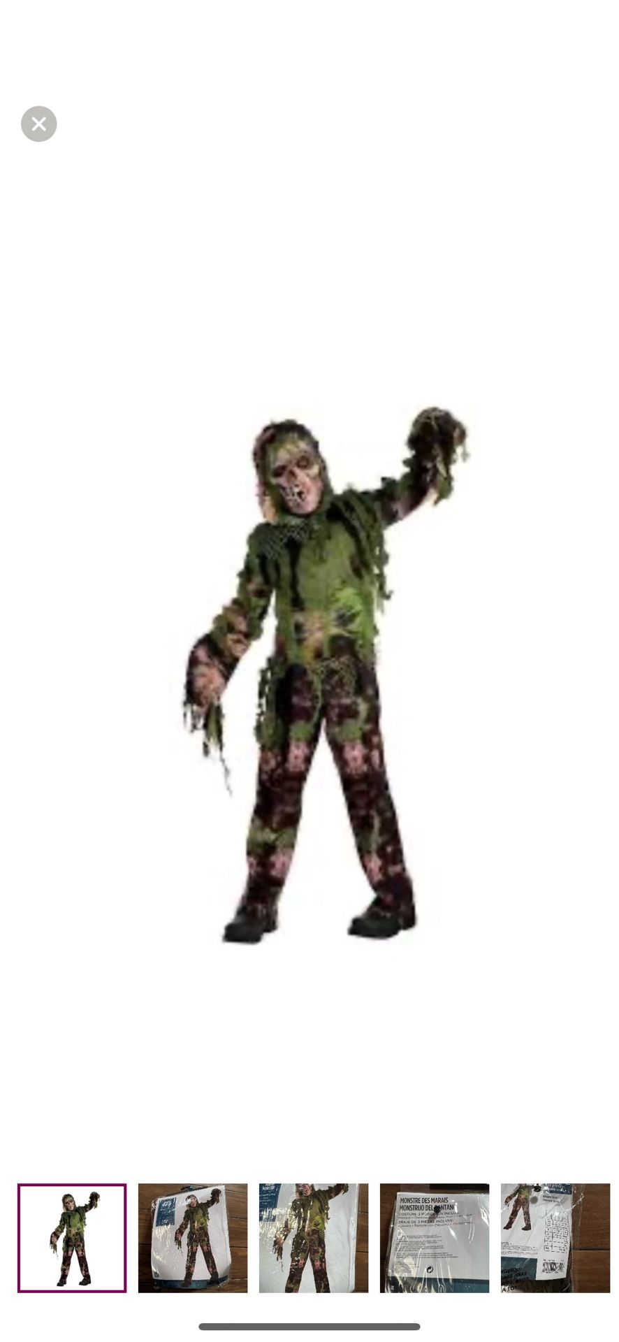 MARSH MONSTER Kids Halloween Costume with Hooded Shirt and Pants