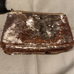 Reverse Sequin Makeup Bag Clutch 