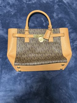 Michael Kors Hamilton Traveler Tote Leather Handbag  Brown Satchel Purse