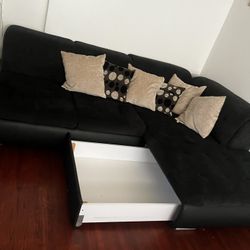 Couch with pullout bed & storage