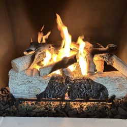 Real Fyre 24” Charred Mountain Birch Gas Log Set w/ GX45 Burner