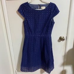 J. Crew Kayla Eyelet Navy Blue Dress, Size 8