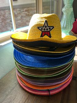 Kid sized straw cowboy hats