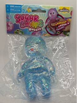 Orb Curiosities Sugar Swaps Glitter Giant Baby Squishy Toy Clear Blue Sparkle
