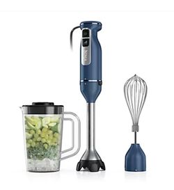 BRAND NEW! Ninja Power Duo Immersion Blender with Whisk & Blending Vess - Deep Navy