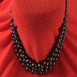 Collar De Imitación Perlas Negro
