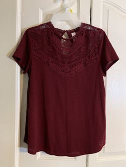 Burgundy lace shirt
