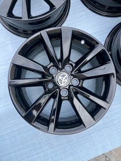 Toyota Camry rims 16” OEM Factory Wheels Rines new gloss black powder coated ( exchange available )( Cambio Disponible )