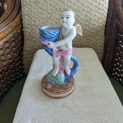 7" Old Ceramic Angel Figurine 