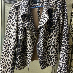 KUT from The Kloth Women’s Moto Jacket Size Medium Leopard Cheetah 