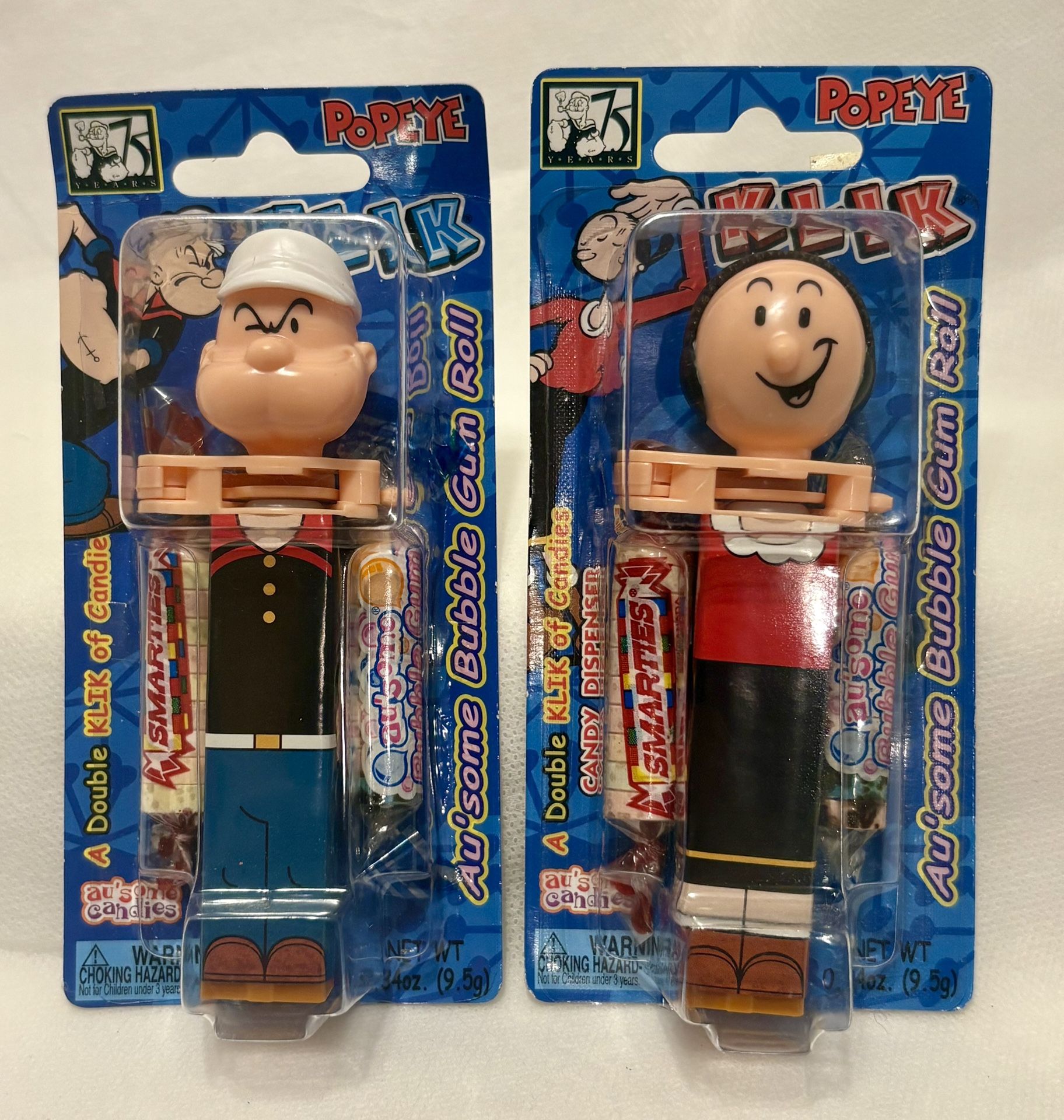 Popeye and Olive Oyl Pez like Candy & Gum Dispensers