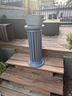 Wooden Circular End Table or Plant Stand, 13 inch round, 30 high, $15