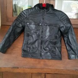 Guess Leather jacket with hoodie Size 7