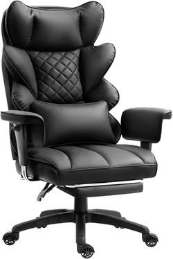 Dowinx Big and Tall Office Chair with Pocket Spring Cushion,High Back Computer Gaming Chairs with