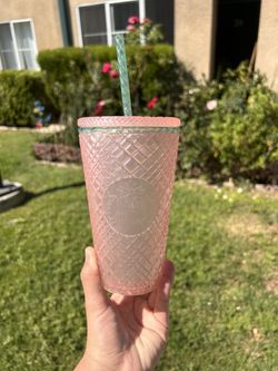 Pink and Green "Jeweled" Starbucks Cup