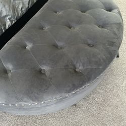 Gray Velvet Ottoman With Storage 