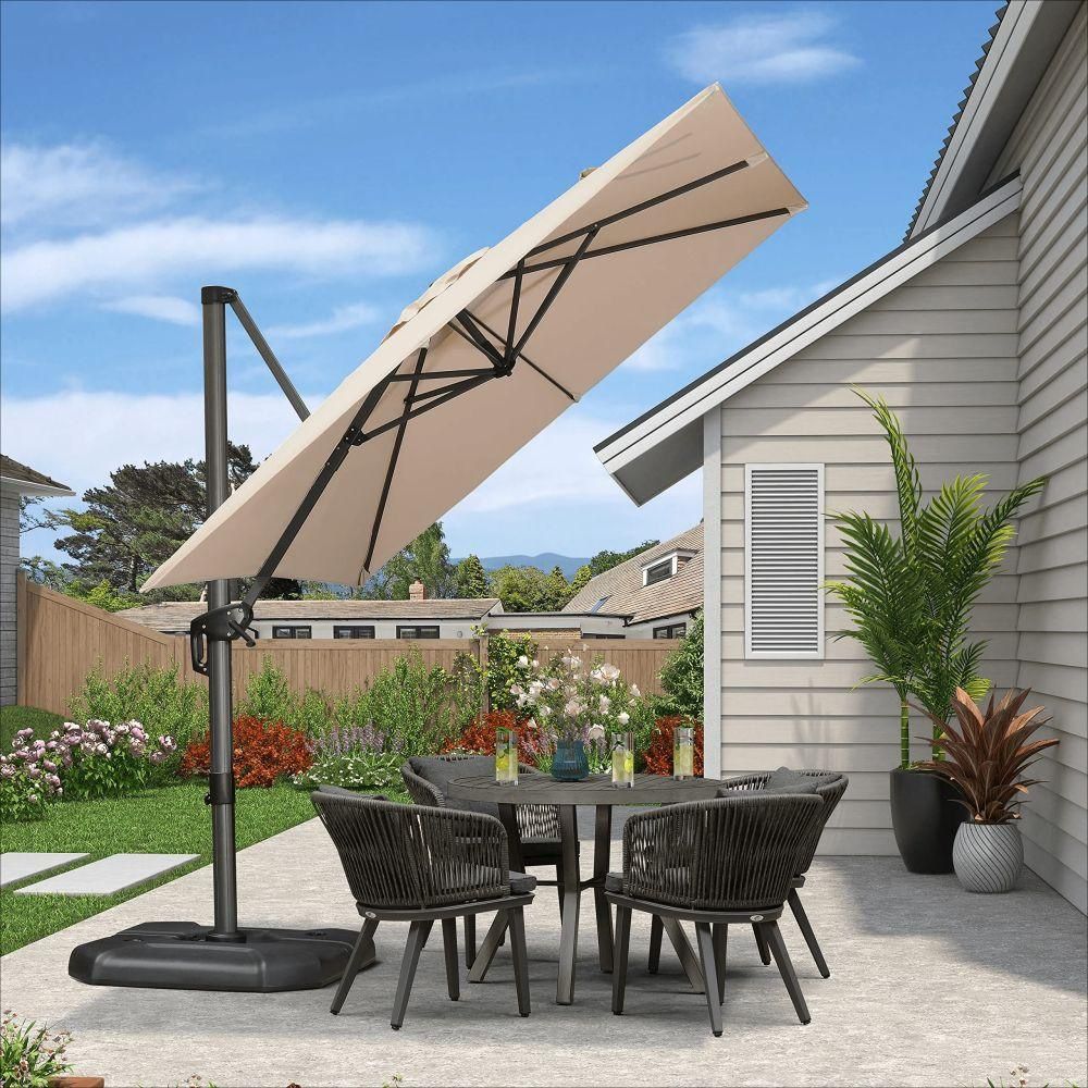 PURPLE LEAF 8ft Affordable Patio Umbrella Square Cantilever Umbrella
