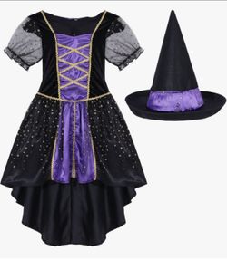 Girls Witch Halloween Costume with Hat